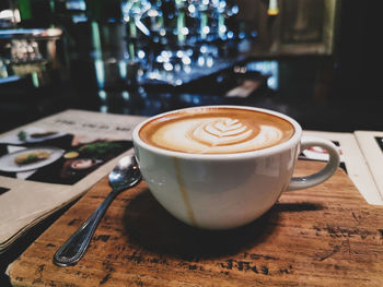 Coffee cup on table