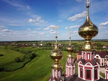 View of temple against cloudy sky