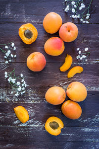 High angle view of fruits against white background