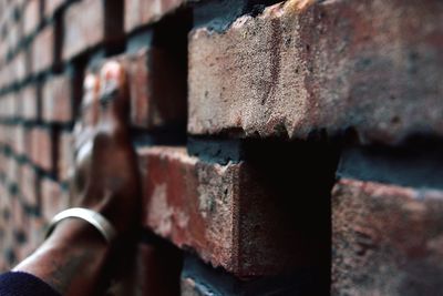 Close-up of rusty metal wall