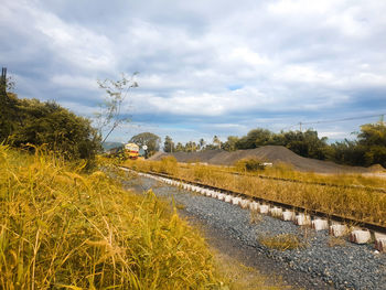 Scenic view of field against sky