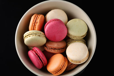 Close-up of macaroons on table