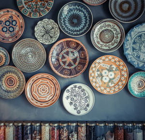 Full frame shot of various objects for sale at market stall