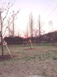 Scenic view of grassy field against sky