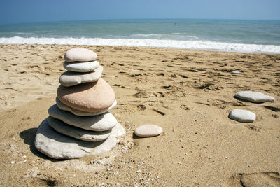 Stack of stones on beach