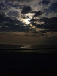 Scenic view of sea against sky at sunset