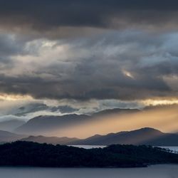 Scenic view of landscape against sky during sunset