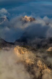 Aerial view of landscape against cloudy sky
