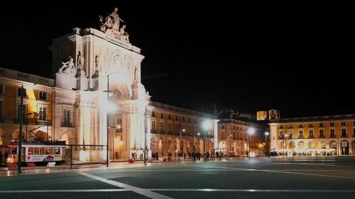 Illuminated city at night