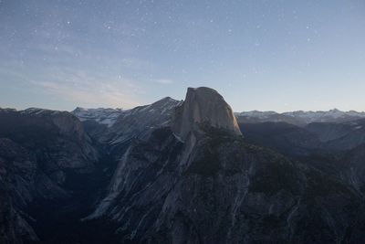 Scenic view of mountains against clear sky