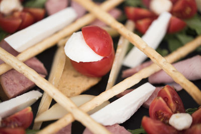 Close-up of strawberries in plate