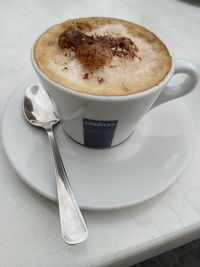 Coffee cup on table