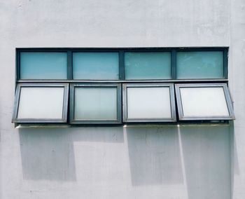 Low angle view of windows on building