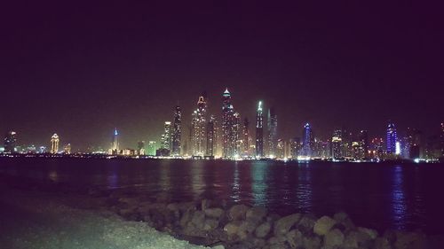 Illuminated city at night