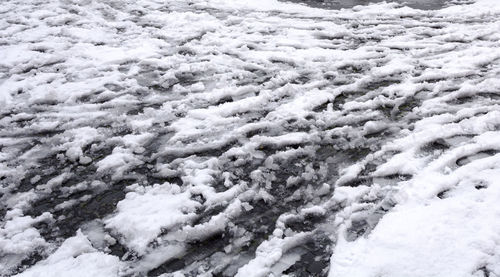 Close-up of frozen water