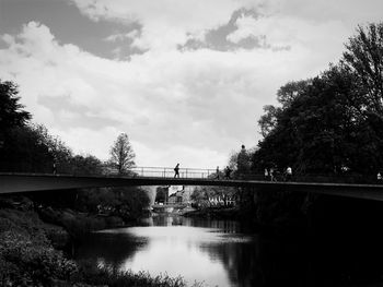 Bridge over river against sky