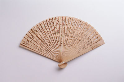 High angle view of hat against white background