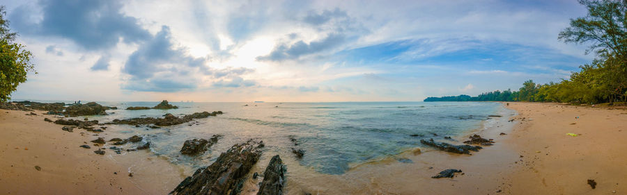 Panoramic view of beach against sky