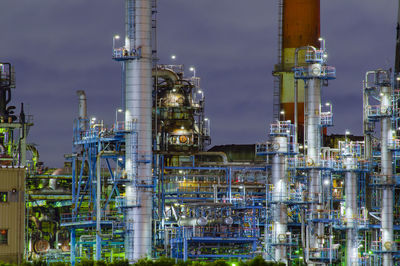 Petrochemical factory at night