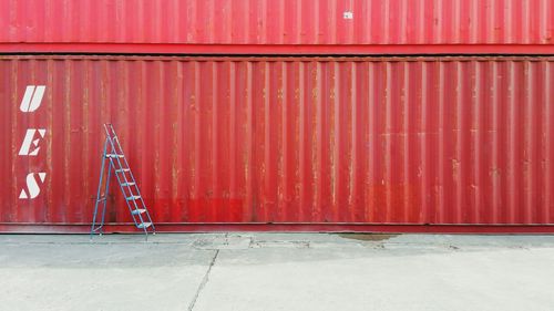 Closed door of building