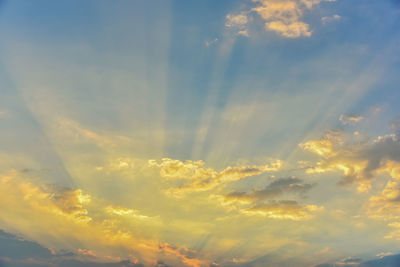 Low angle view of sky during sunset