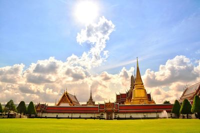 Temple against building