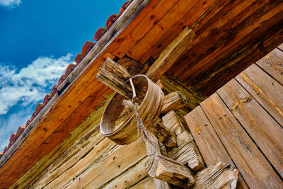 Low angle view of boat against sky