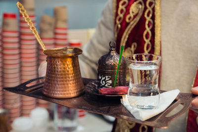 Close-up of drink in glass on table