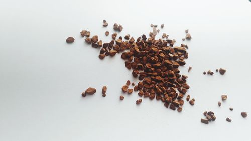 High angle view of coffee beans on table