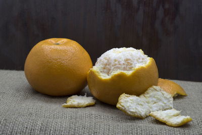 Close-up of fruits on table