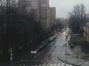 Cars on road in city