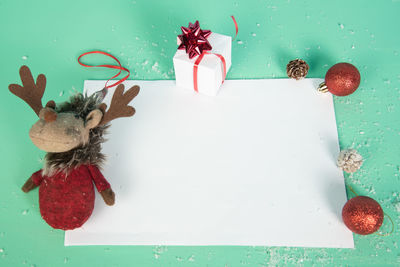 View of christmas decorations on table