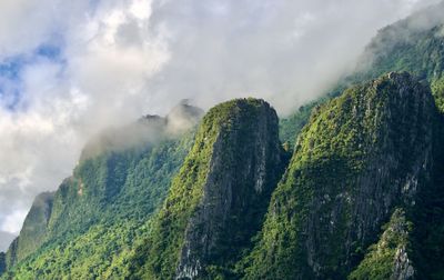 Panoramic view of rocky mountains against sky