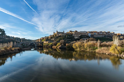 Panoramic view of river against sky