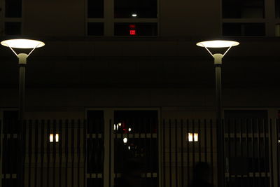 Illuminated street light at night