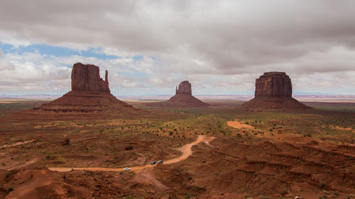 Scenic view of arid landscape against sky