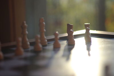 Close-up of chess pieces