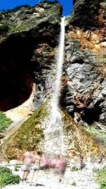 Water splashing on rocks