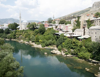 Town with houses in background