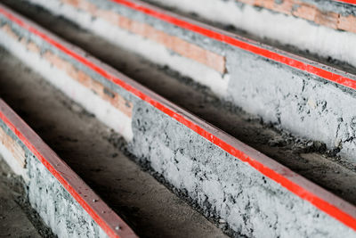 High angle view of railroad track