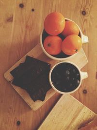 Close-up of food on wooden table