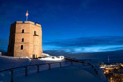 Gediminas tower or castle, the remaining part of the upper medieval castle in vilnius, lithuania 