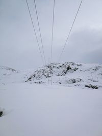 Scenic view of snow covered mountain against sky