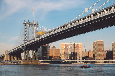 Bridge over river against sky