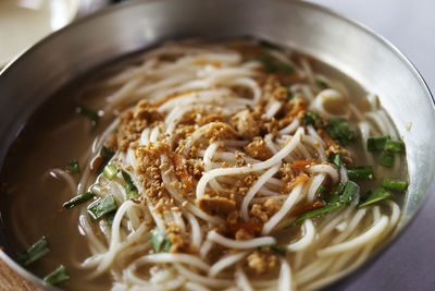 Close-up of soup in bowl