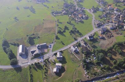 High angle view of agricultural field