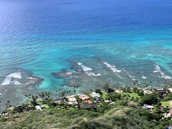 High angle view of sea shore