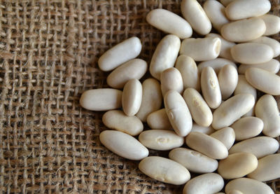 High angle view of eggs in container