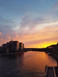 Scenic view of river against cloudy sky