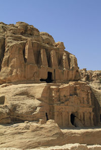 Carved into solid rock - building at petra, jordan